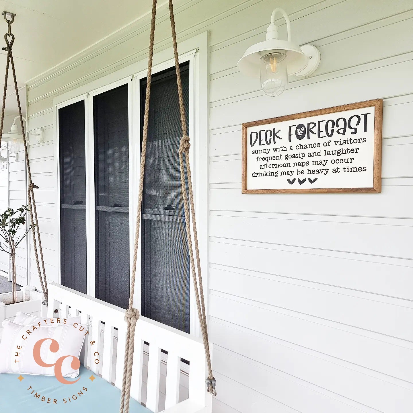 Deck Forecast timber sign