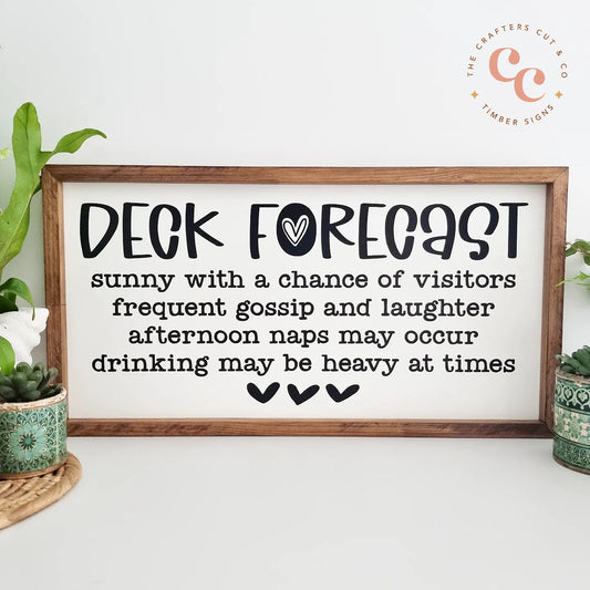 Deck Forecast timber sign
